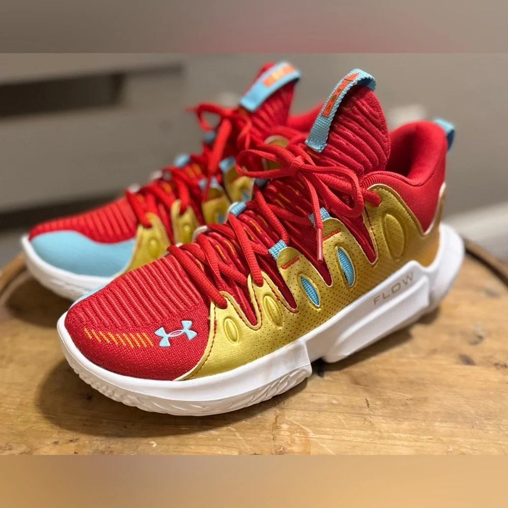 Under Armour Women's Flow Breakthru 4 ASG Basketball Shoes red/ white Size 9 NWB - Picture 7 of 9